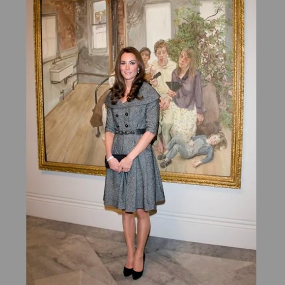 Jesire Black White Tweed Coat Dress ASO Kate Middleton - Picture 2 of 11